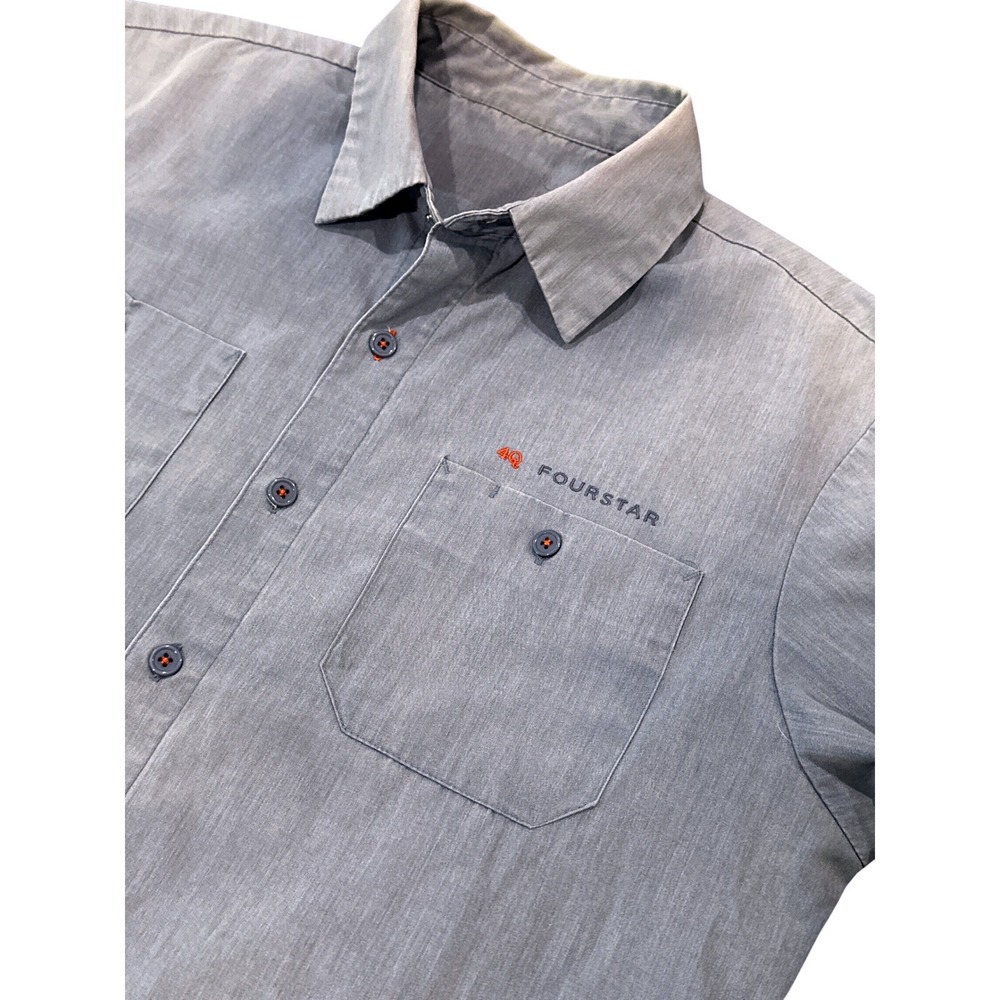 4Q Conditioning Max Schaaf x Fourstar Button Up Shirt Mens Medium Short Sleeve